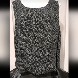 Jessica Howard Black and White Boxy Sleeveless Blouse, Size 3X